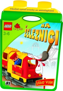 Náučné vymaľovánky so samolepkami Na železnici LEGO