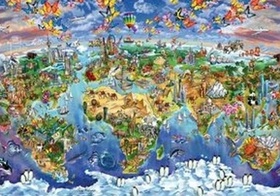 Puzzle 300XL Dětská mapa Svět