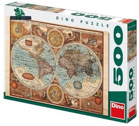 Puzzle 500 Mapa světa z roku 1626