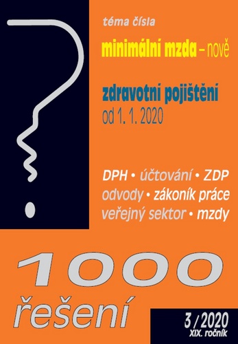 1000 řešení minimální mzda - nově, zdravotní pojištění od 1.1.2020