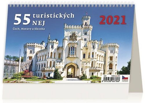 55 turistických nej Čech, Moravy a Slezska - stolní kalendář 2021