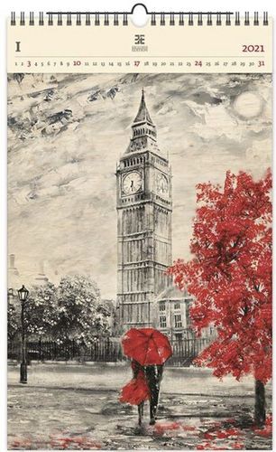 Dřevěný obrazový kalendář 2021 Big Ben II.