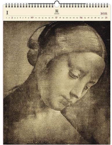 Dřevěný obrazový kalendář 2021 Da Vinci