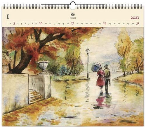 Dřevěný obrazový kalendář 2021 Romance