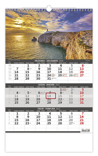 Pobřeží - 3měsíční/Pobrežie - 3mesačný - nástěnný kalendář 2021