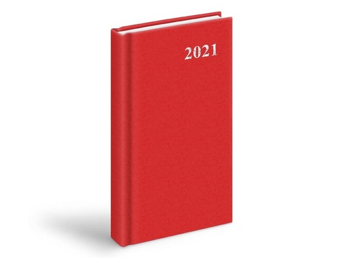 Diář 2021 D802 PVC Red 90x170 mm