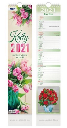 Vázankový Květy - nástěnný kalendář 2021