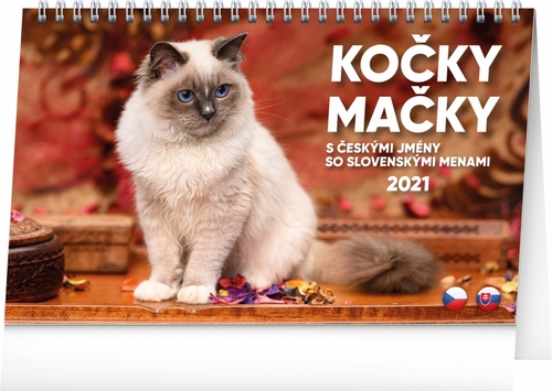 Stolní kalendář Kočky – Mačky CZ/SK 2021