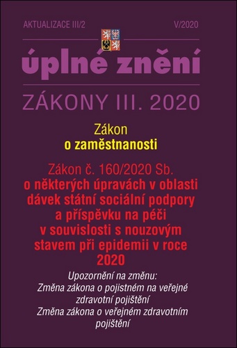 Aktualizace III/2 2020 – Zákon o zaměstnanosti, o pojistném na veřejné zdravotní