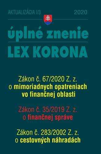 Aktualizácia I/3 2020 – finančná správa, cestovné náhrady