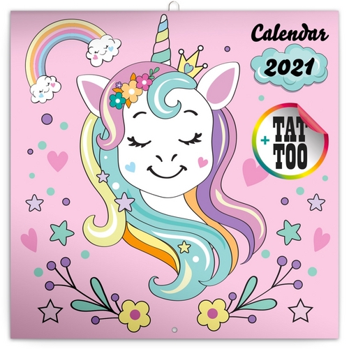 Poznámkový kalendář Šťastní jednorožci 2021