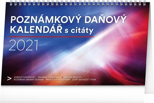 Stolní kalendář Poznámkový daňový s citáty 2021