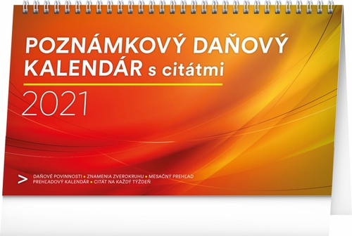 Poznámkový daňový kalendár s citátmi 2021