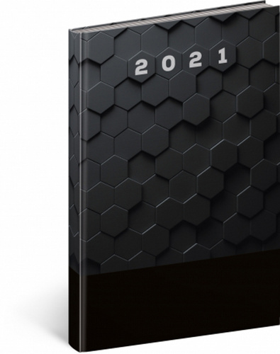 Týdenní diář Cambio Classic 2021, černý, 15 × 21 cm