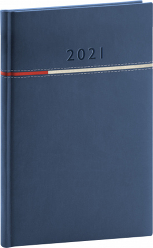 Týdenní diář Tomy 2021, modročervený, 15 × 21 cm