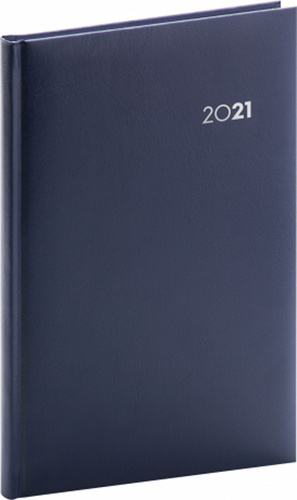 Týdenní diář Balacron 2021, tmavě modrý, 15 × 21 cm
