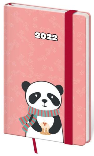 Diář 2022 týdenní kapesní Vario - Panda s gumičkou