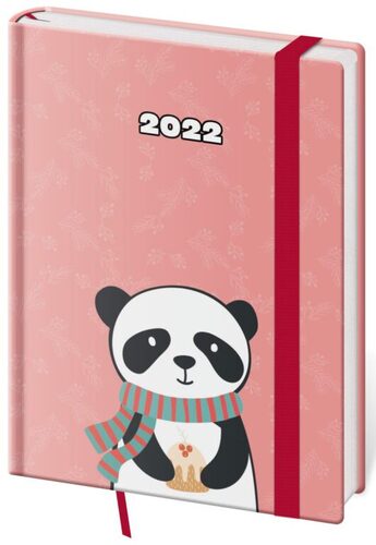 Diář 2022 týdenní B6 Vario - Panda s gumičkou