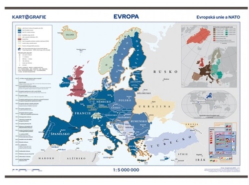 Evropská unie a NATO školní nástěnná mapa