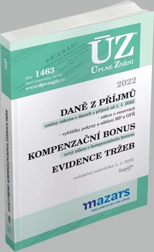 ÚZ 1463 Daně z příjmů, Evidence tržeb, 2022