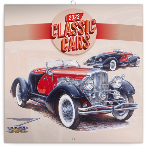 Poznámkový kalendář Classic Cars 2023 - nástěnný kalendář