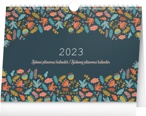 Týdenní plánovací kalendář Květy s háčkem - stolní kalendář