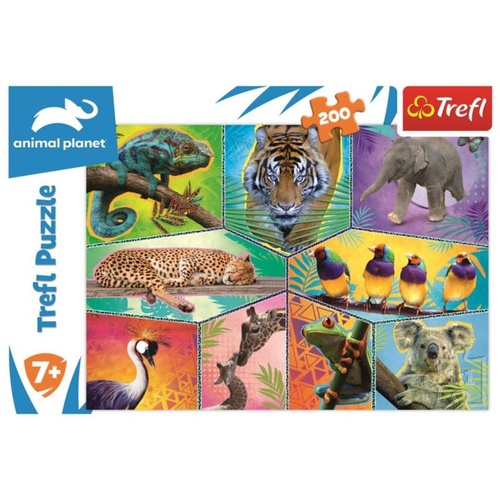 Puzzle Animal Planet Svět exotických zvířat 200 dílků