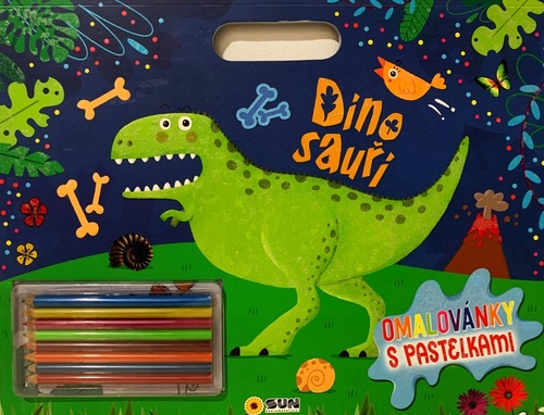 Dinosauři omalovánky s pastelkami