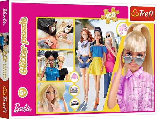 Třpytivé puzzle Barbie