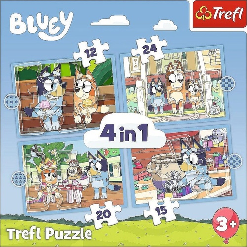 Puzzle Bluey a její svět 4v1 (12,15,20,24 dílků)