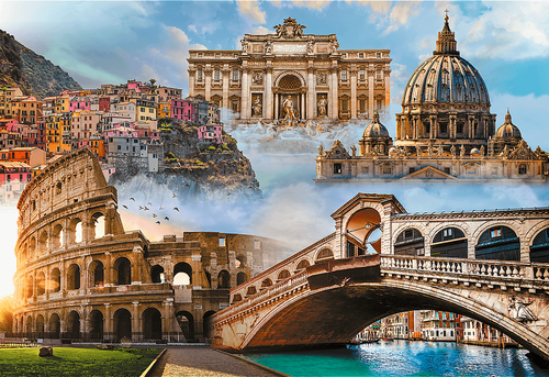 Puzzle Oblíbená místa Itálie 1500 dílků