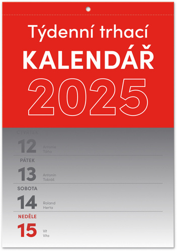 Trhací týdenní kalendář 2025 - nástěný kalendář