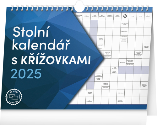 Stolní kalendář s křížovkami 2025 s háčkem - stolní kalendář