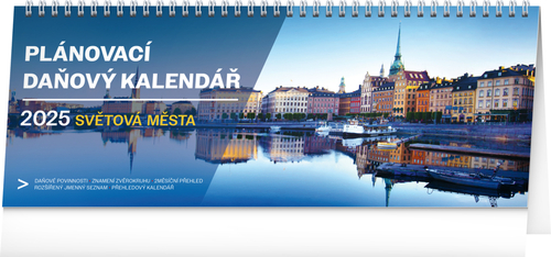 Plánovací daňový kalendář 2025 Světová města - stolní kalendář