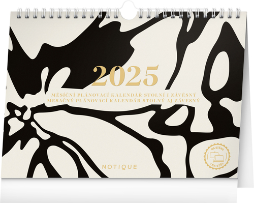 Měsíční plánovací kalendář Abstract 2025 - stolní kalendář