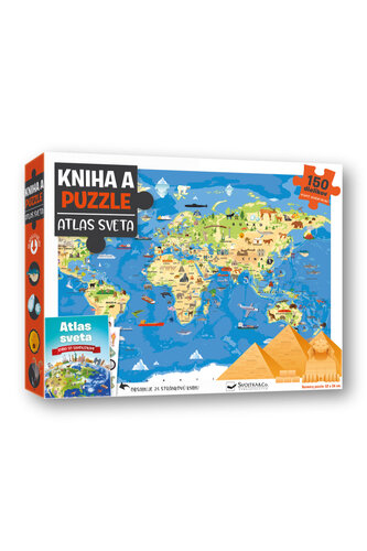 Kniha a puzzle Atlas sveta