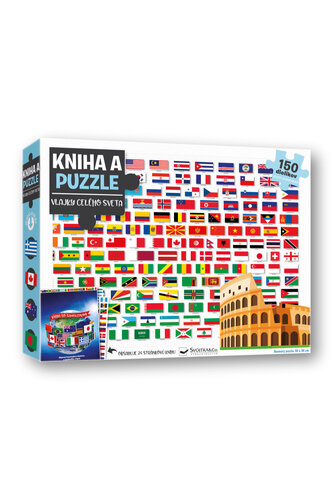 Kniha a puzzle Vlajky celého sveta