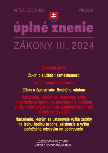 Aktualizácia III/2 2024 – Zákonník práce a zamestnávanie