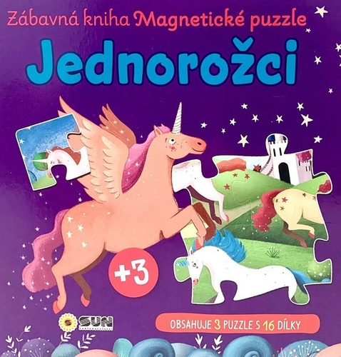 Jednorožci Zábavná kniha Magnetické puzzle