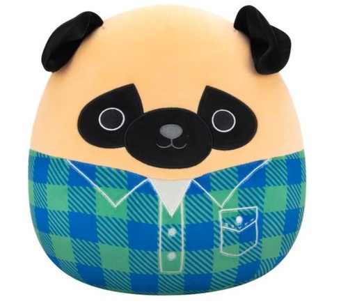 Squishmallows Mops ve flanelové košili Prince