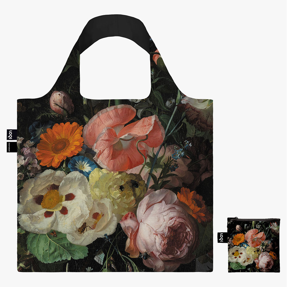 Nákupná taška LOQI, Ruysch - Still Life with Flowers on a Marble Tabletop Recycled Bag