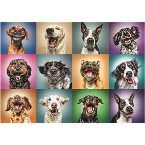 Puzzle Veselé psí portréty 1000 dílků