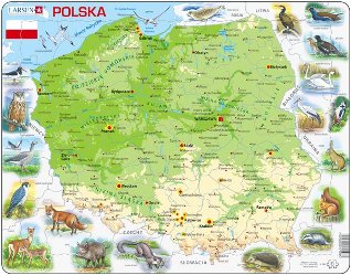 Larsen Puzzle - Poľsko - zemepisná mapa so zvieratami : K98