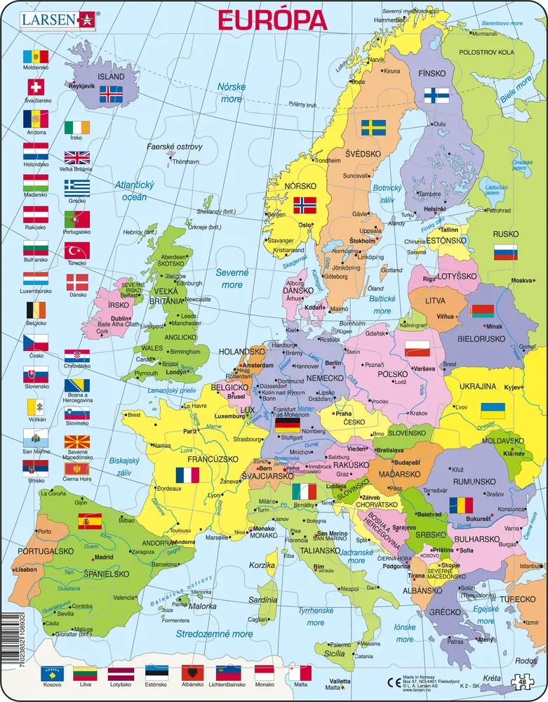 Larsen Puzzle - Európa politická : K2-SK