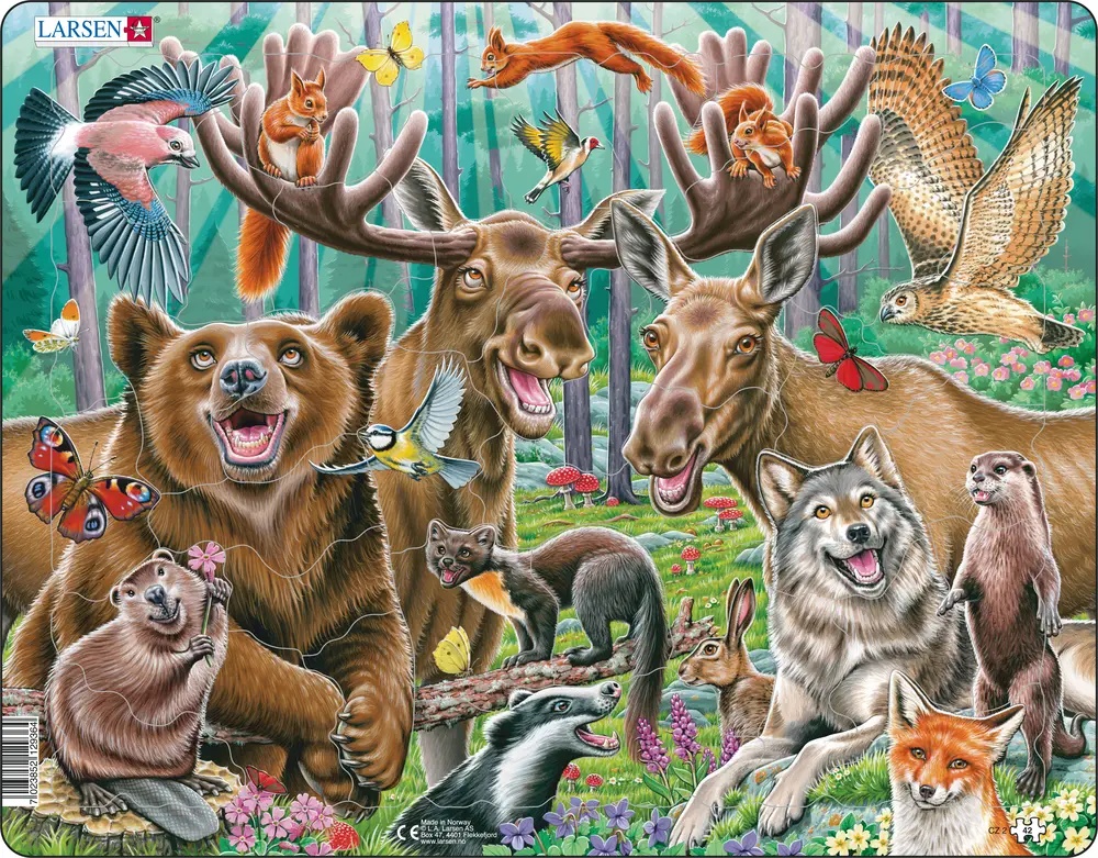 Larsen Puzzle - Veselé lesné zvieratá - selfie : CZ2