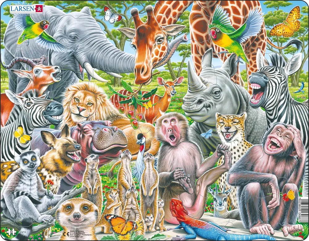 Larsen Puzzle - Šťastné africké zvieratká : CZ3