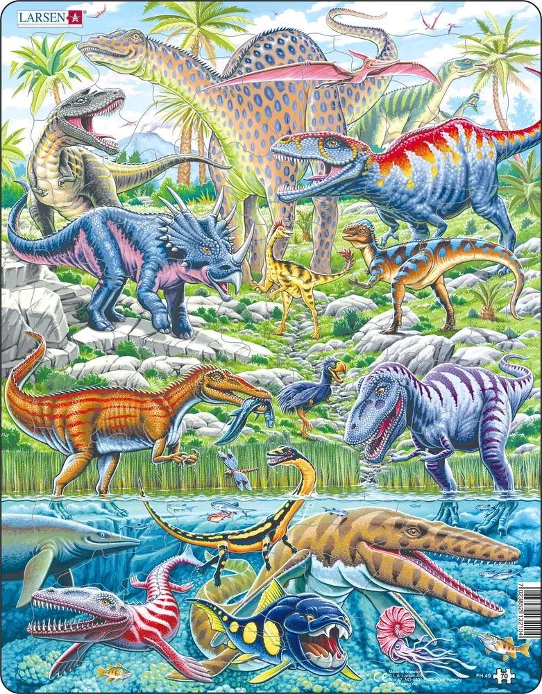 Larsen Puzzle - Dinosaury - let, beh, plávajúce : FH49