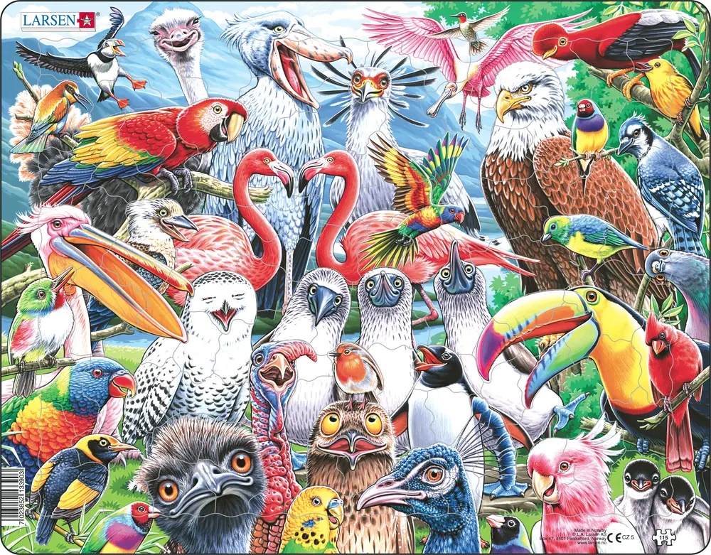 Larsen Puzzle - Veselé vtáky z celého sveta : CZ5