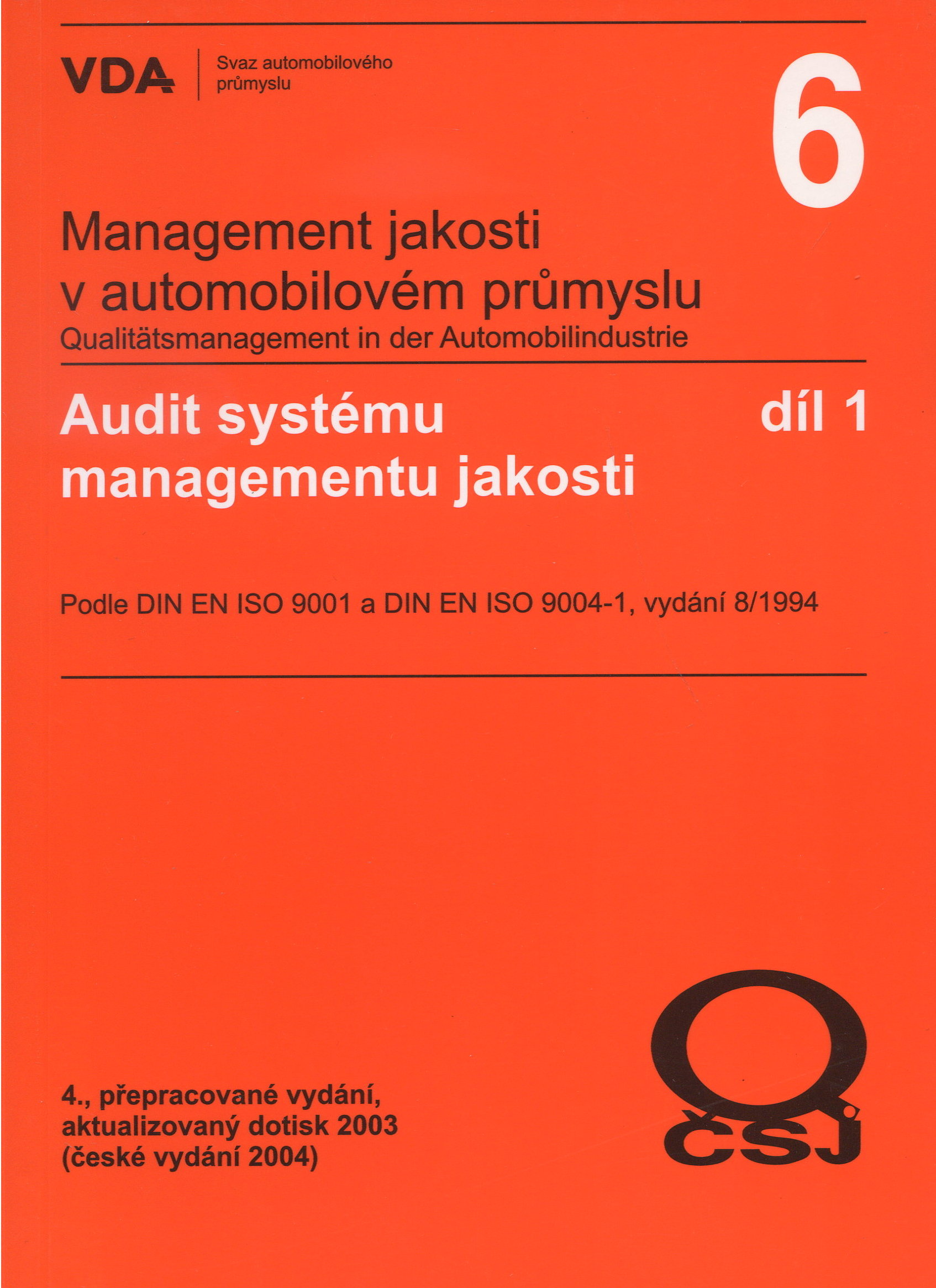 Management jakosti v automobilovém průmyslu VDA 6.1