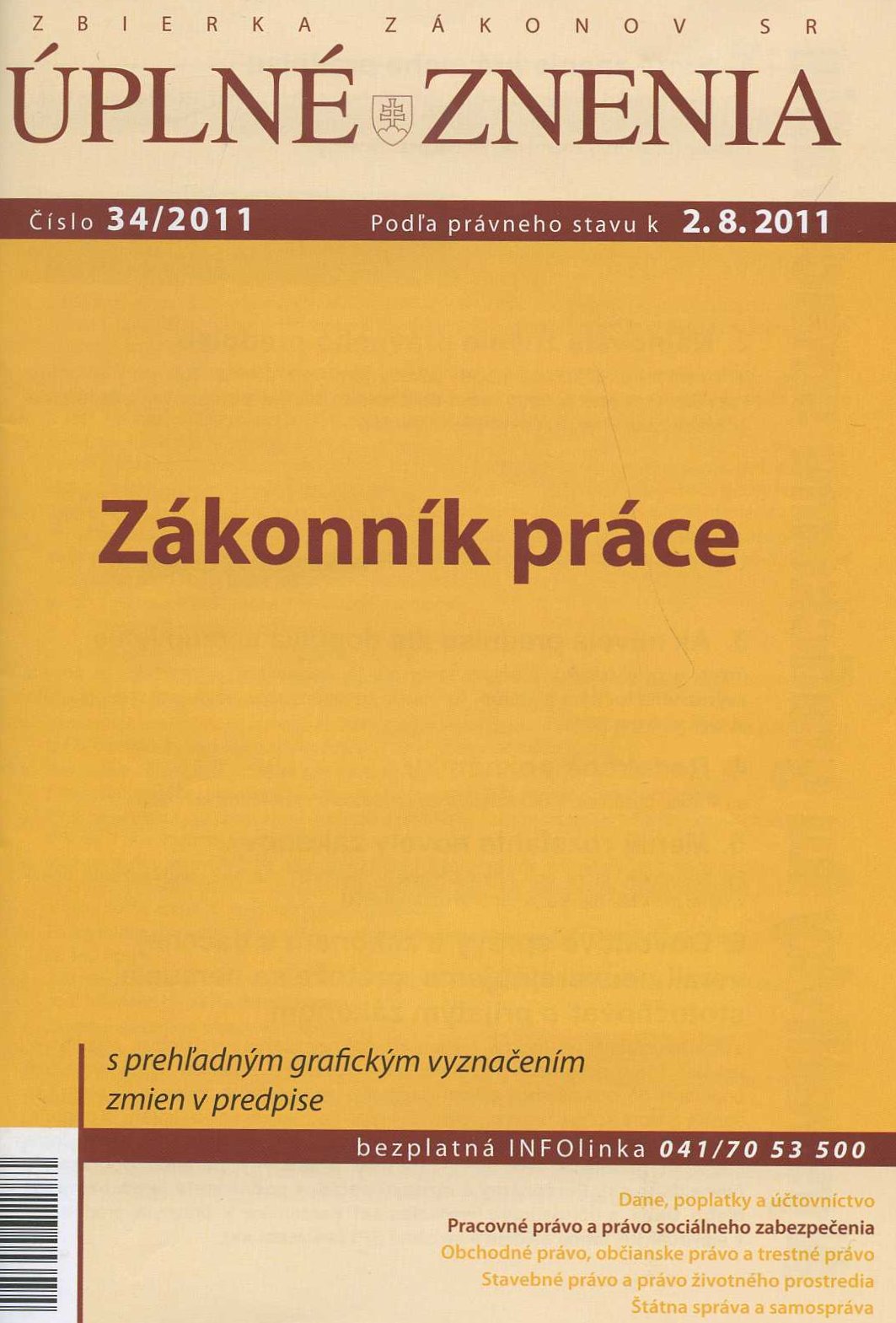 UZZ 34/2011 Zákonník práce